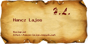 Hancz Lajos névjegykártya